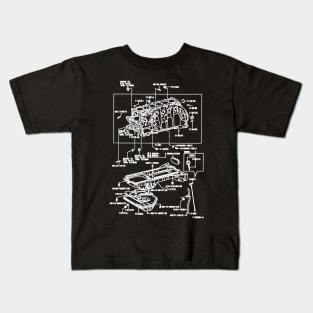 2JZ-GE JDM Supra Engine Exploded Blueprint Kids T-Shirt